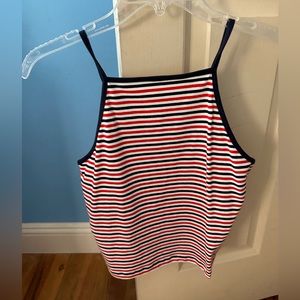 NWOT Stripped Halter Crop Top